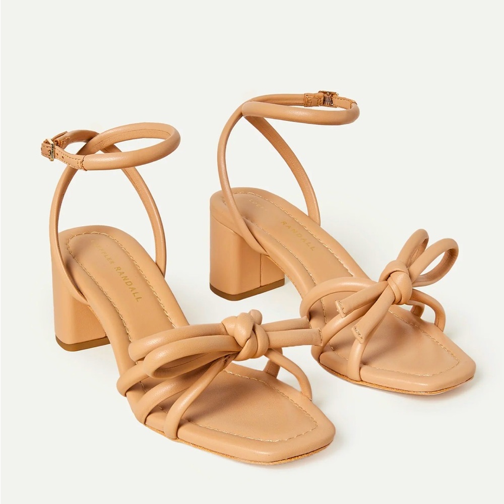 Loeffler Randall Mikel Dune Bow Mid Heel Sandals